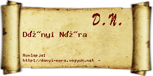 Dányi Nóra névjegykártya